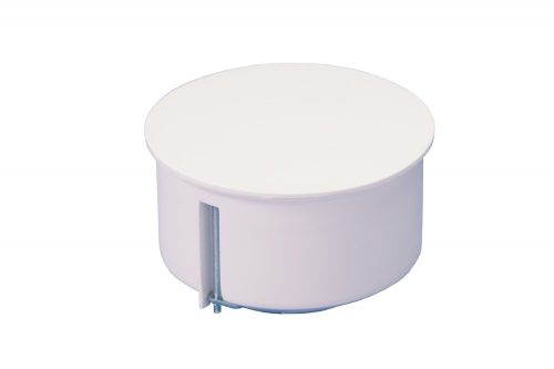 Gipszkarton szerelvénydoboz fedéllel, kör alakú, PO80, fehér, 50mm, IP30