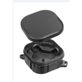   Halogénmentes, fekete tűzhelycsatlakozó, 4 bevezetéssel, terminál nélküli, 92x92x44mm, IP54