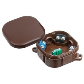   Halogénmentes, barna tűzhelycsatlakozó, 4 bevezetéssel, 5x4mm2 terminál, 92x92x44mm, IP54