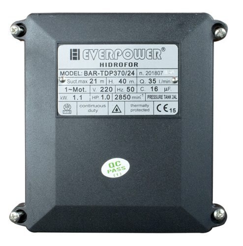 Víznyomásemelő berendezés kilökővel 1.1KW 24L
