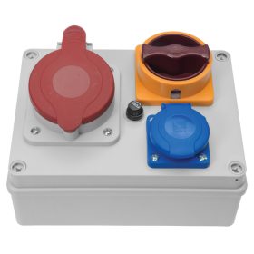R-BOX 190, 1x32A/5p, 1x250V, 0/1 kétállású főkapcsoló