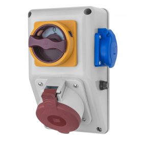   R-BOX KOMAPKT 1x32A/5p, 1x250V,  0/1 kétállású főkapcsolóval