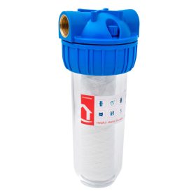   Vízszűrő poharas 10"   1" + pamut patronnal, tartóval, szerelőkulcsal