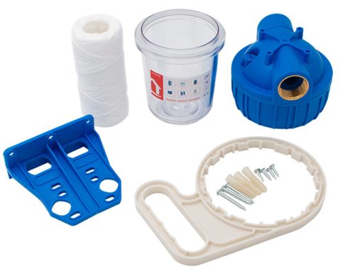 Vízszűrő poharas   5"    1" + pamut patronnal, tartóval, szerelőkulcsal