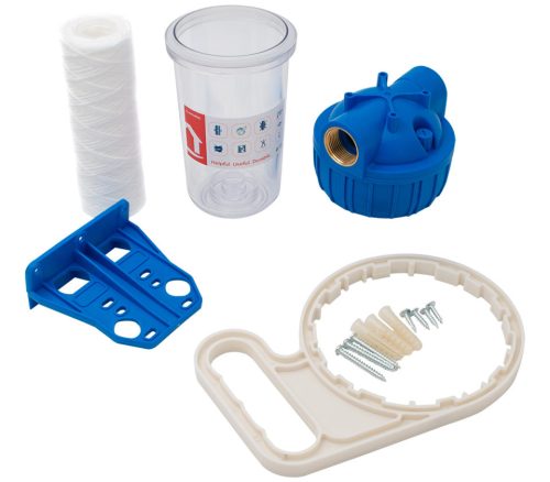 Vízszűrő poharas   7"    1" + pamut patronnal, tartóval, szerelőkulcsal