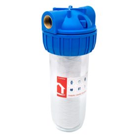   Vízszűrő poharas 10" 3/4" + pamut patronnal, tartóval, szerelőkulcsal