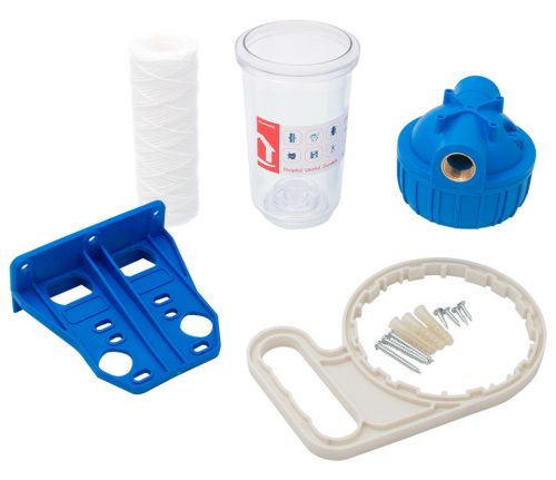 Vízszűrő poharas   7" 3/4" + pamut patronnal, tartóval, szerelőkulcsal