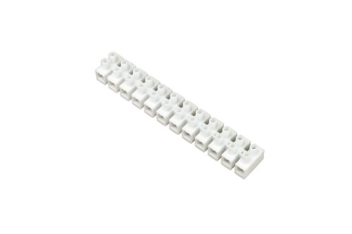 Vágható műanyag sorkapocs, fehér, 12 tagú, 6mm2, flexibilis