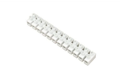 Vágható műanyag sorkapocs, fehér, 12 tagú, 10mm2, flexibilis