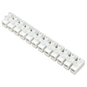   Vágható műanyag sorkapocs, fehér, 12 tagú, 25mm2, flexibilis