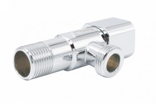 Kerámia betétes INOX sarokszelep 1/2"       SZÖGETLES