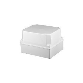   Kötődoboz, sima oldalfalú, magasított fedéllel, fehér, 250 x 200 x 160mm, IP56