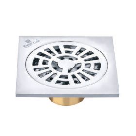   Padló lefolyó sárgaréz szeleppel és inox fedővel 100*100