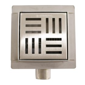   Rozsdamentes square padlóösszefolyókettős bűzzáral STRIPES 120x120/40-50