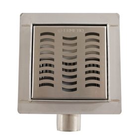   Rozsdamentes square padlóösszefolyókettős bűzzáral WAVES 120x120/40-50